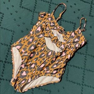 Leopard Print Kids Swimsuit